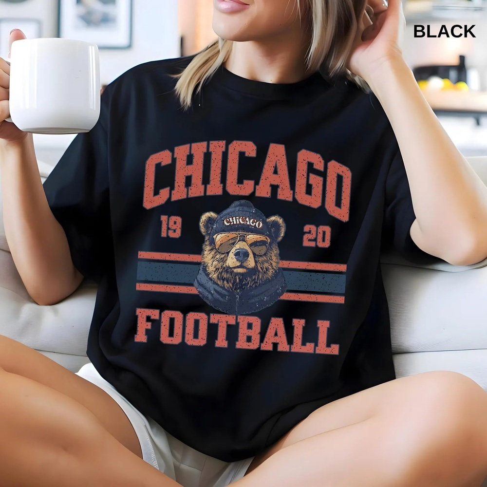 Chicago Football Shirt Trendy Game Day Bear T-Shirt Football Fan Sports Gift